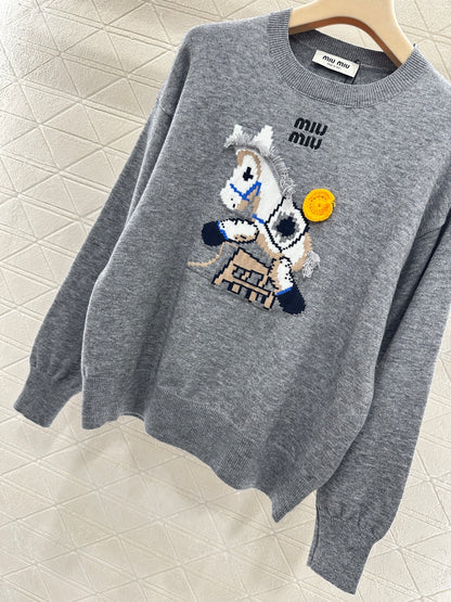 Jacquard Horse-Year Knit Sweater