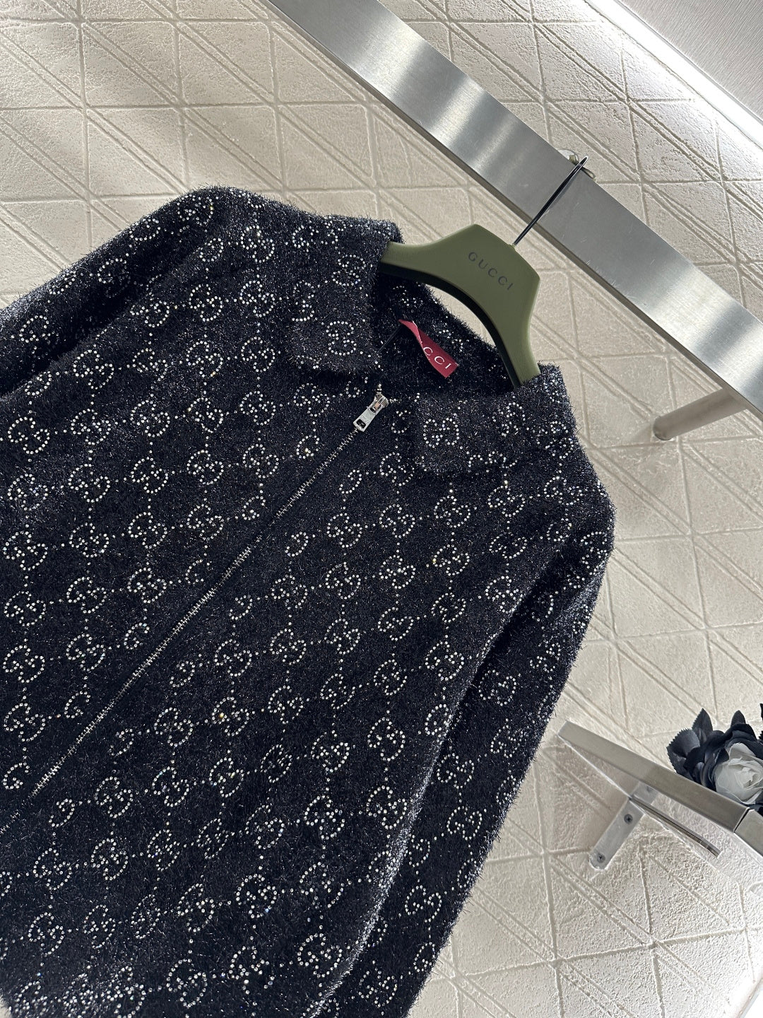 Jacquard Mid-Length Trench Coat