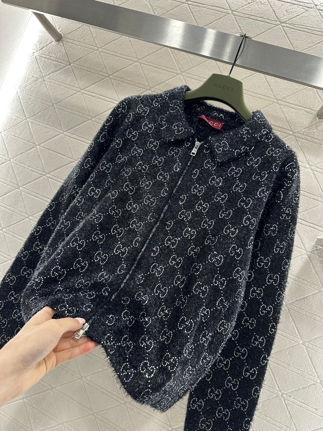 Jacquard Mid-Length Trench Coat