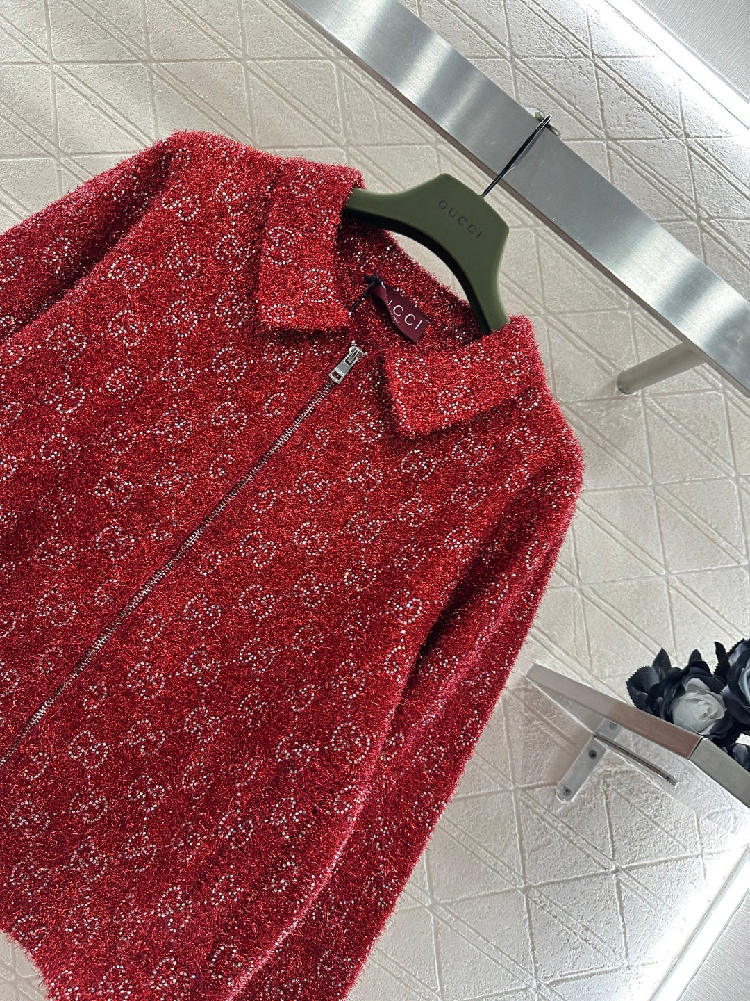 Jacquard Mid-Length Trench Coat