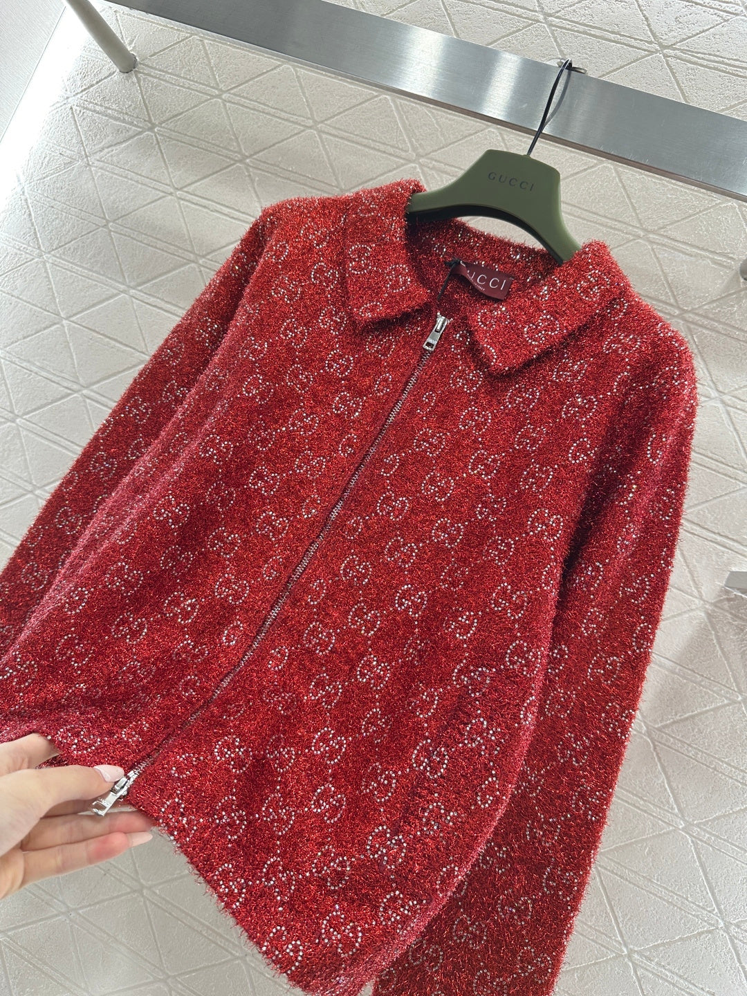 Jacquard Mid-Length Trench Coat