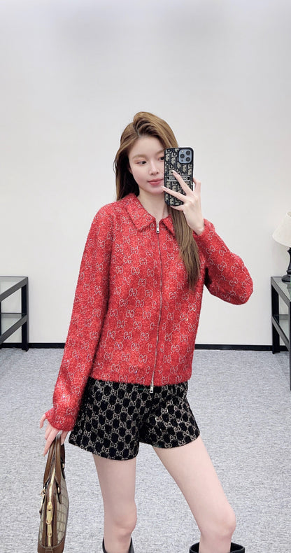 Jacquard Mid-Length Trench Coat