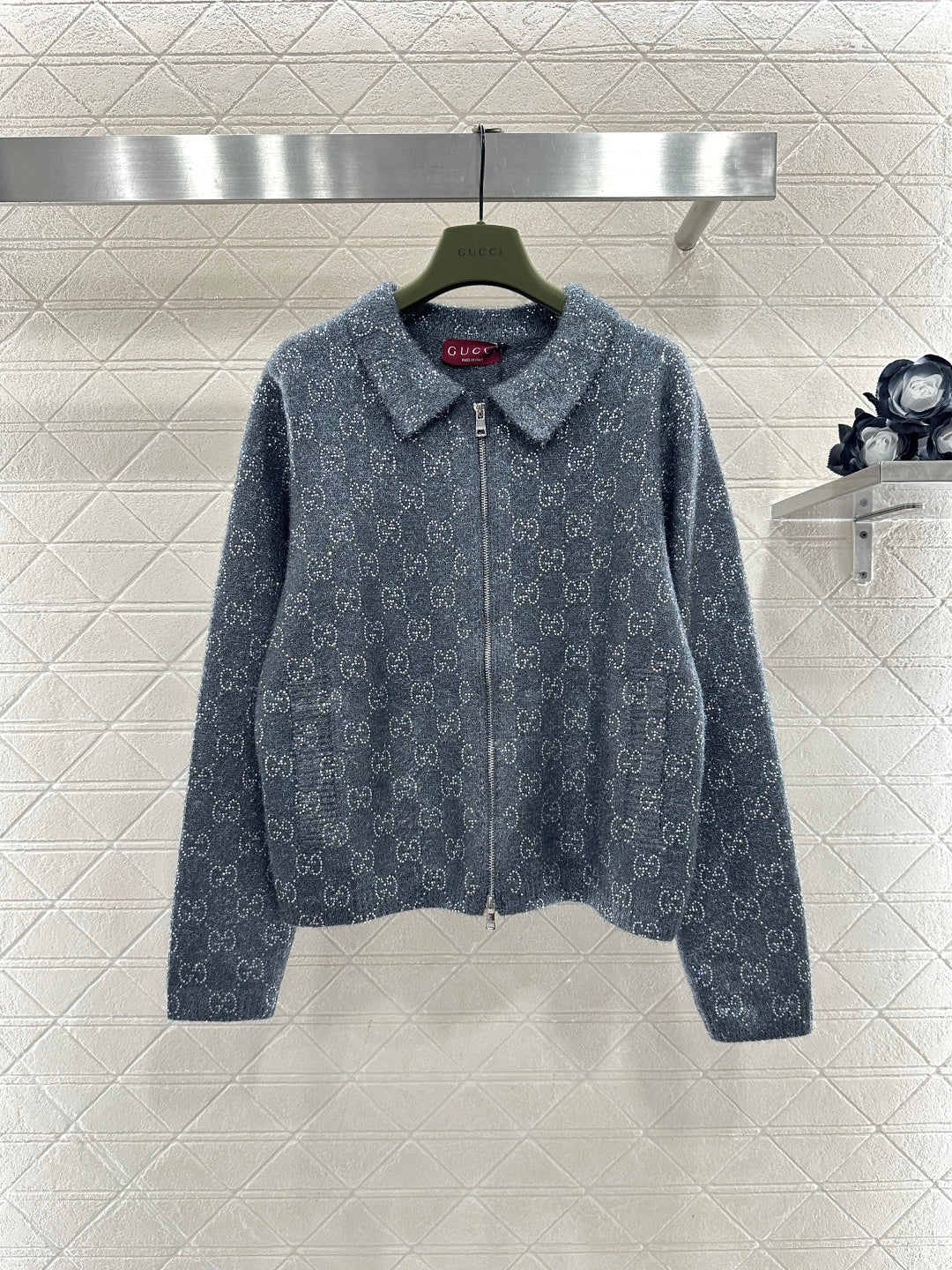 Jacquard Mid-Length Trench Coat