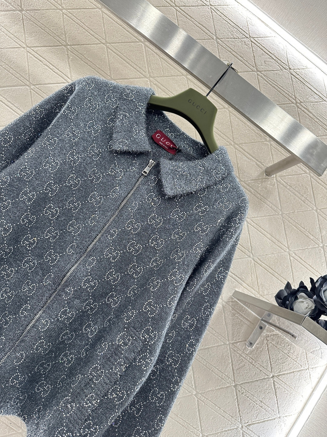 Jacquard Mid-Length Trench Coat