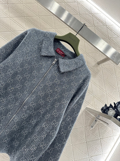 Jacquard Mid-Length Trench Coat
