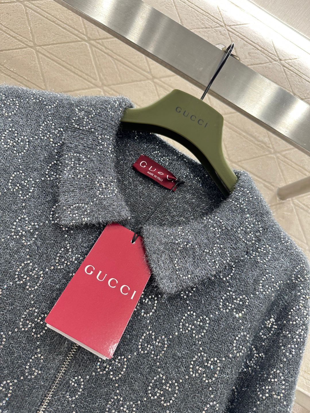 Jacquard Mid-Length Trench Coat
