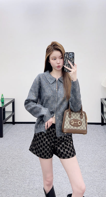 Jacquard Mid-Length Trench Coat