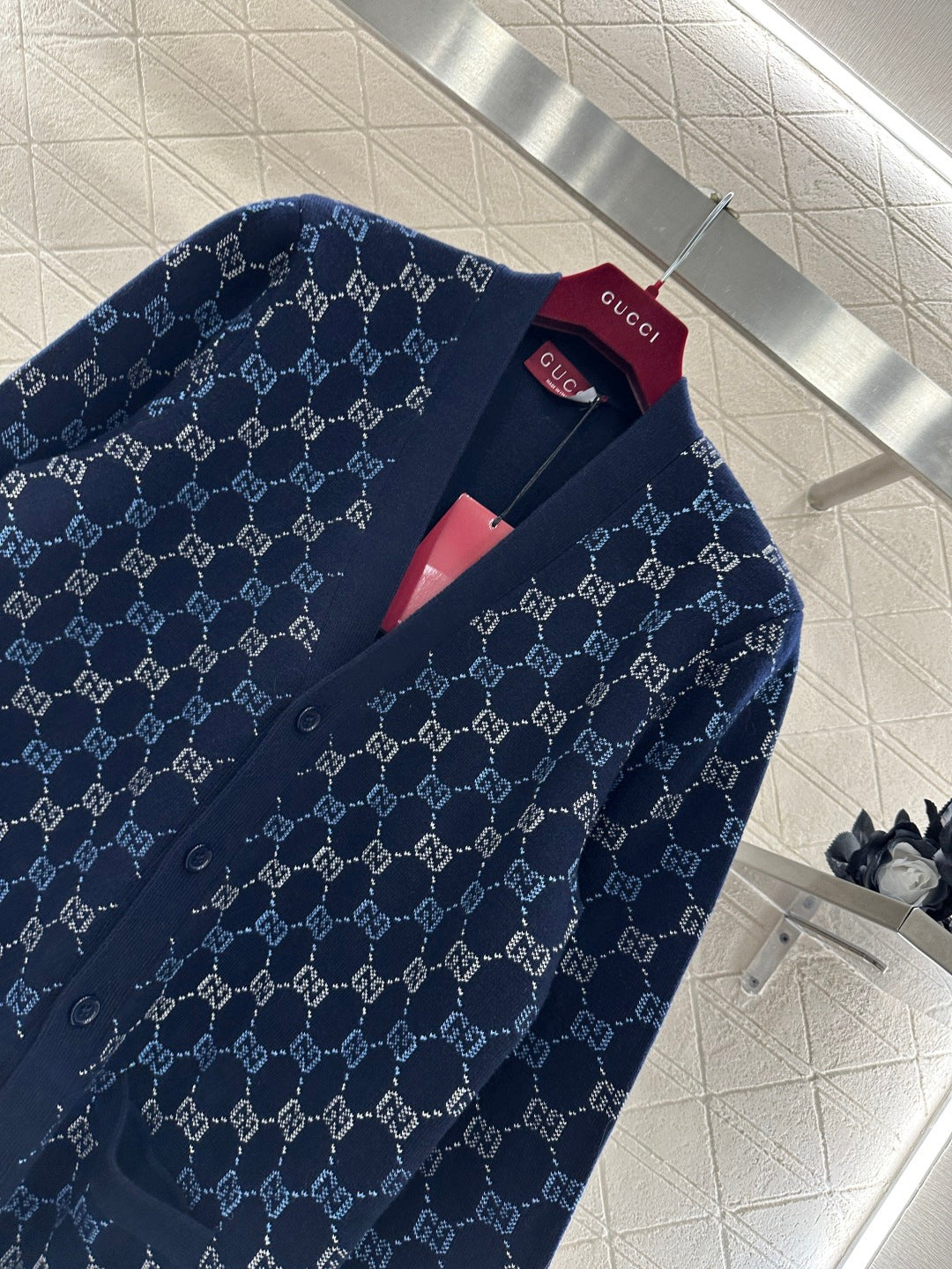 Jacquard Knit Cardigan Jacket