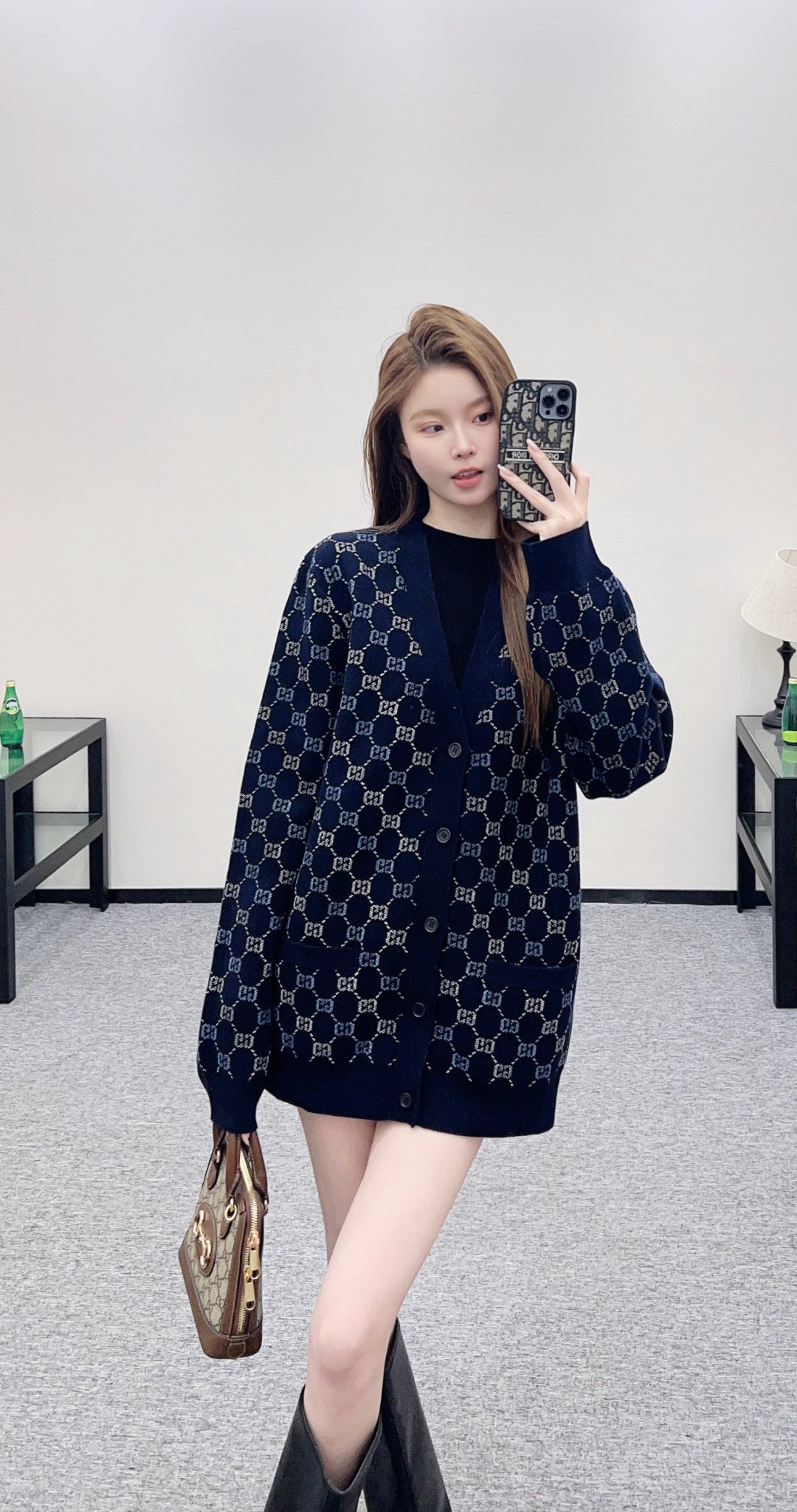 Jacquard Knit Cardigan Jacket