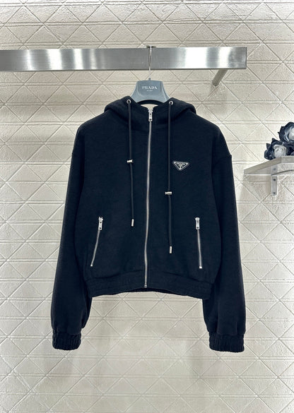 Hooded Drawstring Jacket and Pants Set