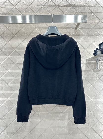 Hooded Drawstring Jacket and Pants Set