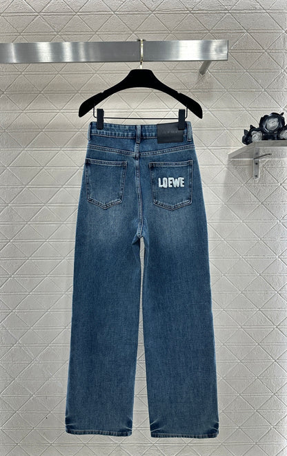 High-Waisted Distressed Straight-Leg Jeans