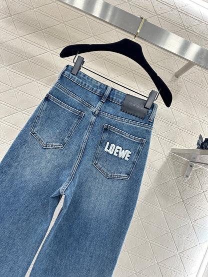 High-Waisted Distressed Straight-Leg Jeans