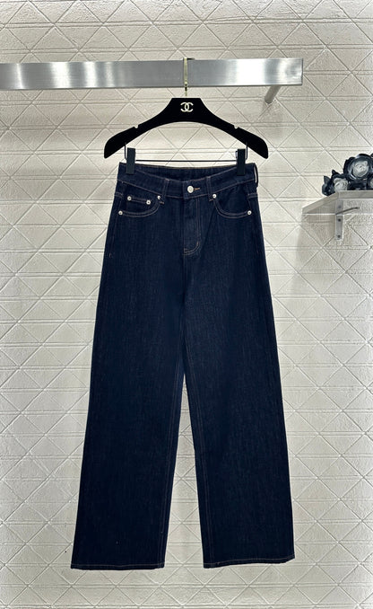 High-Waisted Distressed Straight-Leg Jeans