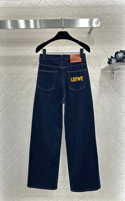 High-Waisted Distressed Straight-Leg Jeans