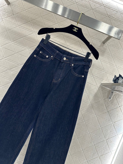 High-Waisted Distressed Straight-Leg Jeans
