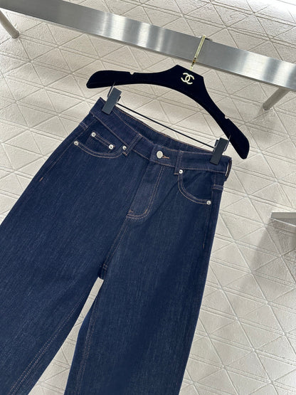 High-Waisted Distressed Straight-Leg Jeans