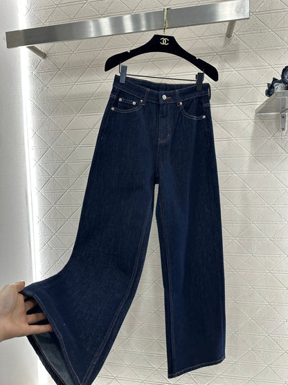 High-Waisted Distressed Straight-Leg Jeans