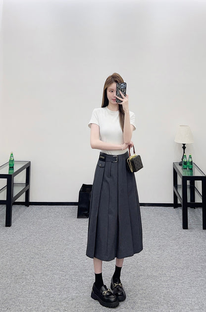 Hooded Color-Blocked Zipper Mini Skirt