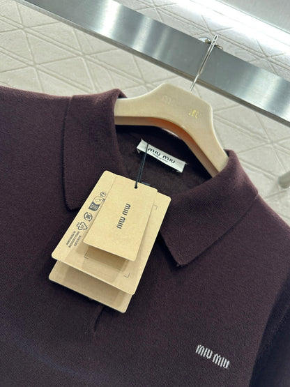 Knit Half-Open Collar Long Sleeve