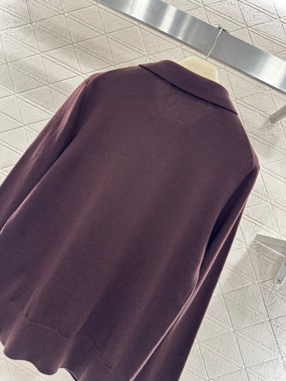 Knit Half-Open Collar Long Sleeve