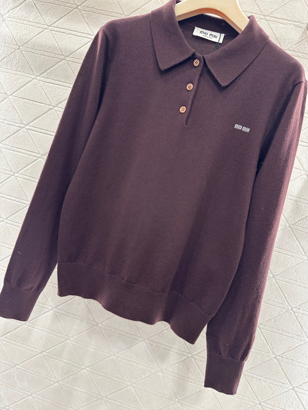 Knit Half-Open Collar Long Sleeve