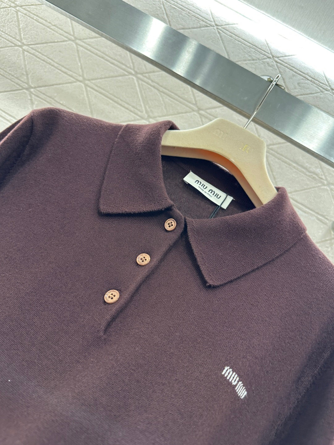 Knit Half-Open Collar Long Sleeve