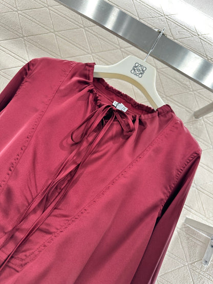 Satin Drawstring Shirt
