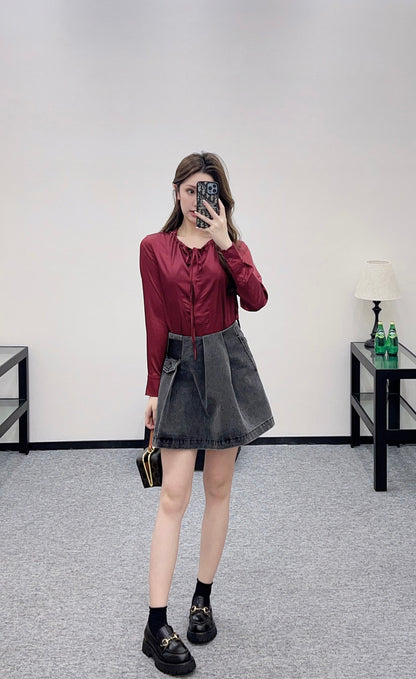 Satin Drawstring Shirt