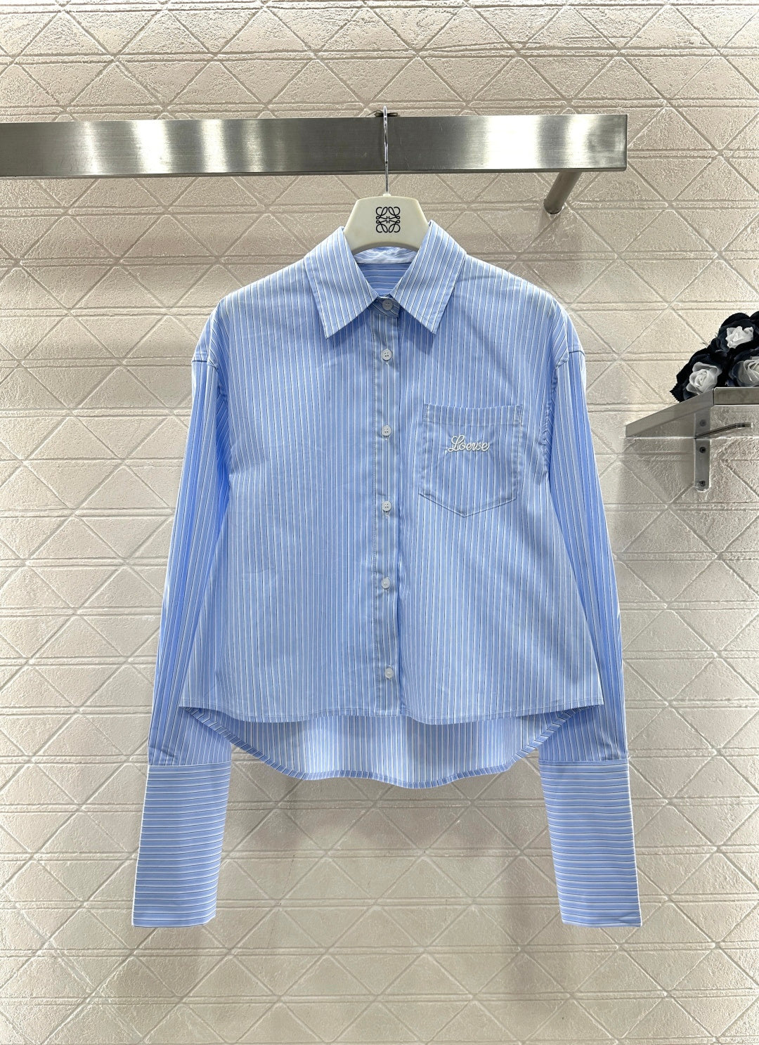 Shawl Collar Two-Piece Striped Shirt