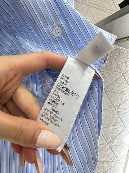 Shawl Collar Two-Piece Striped Shirt