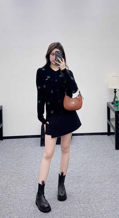 Embroidered Knit Cardigan