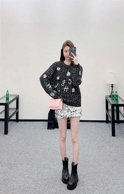 Embroidered Knit Sweater