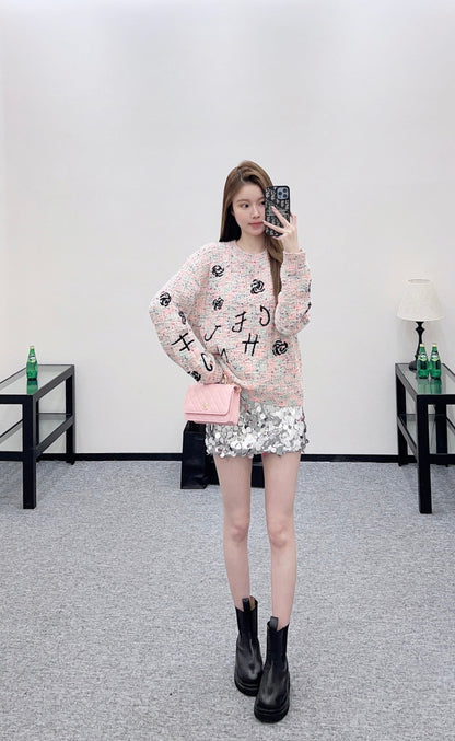Embroidered Knit Sweater