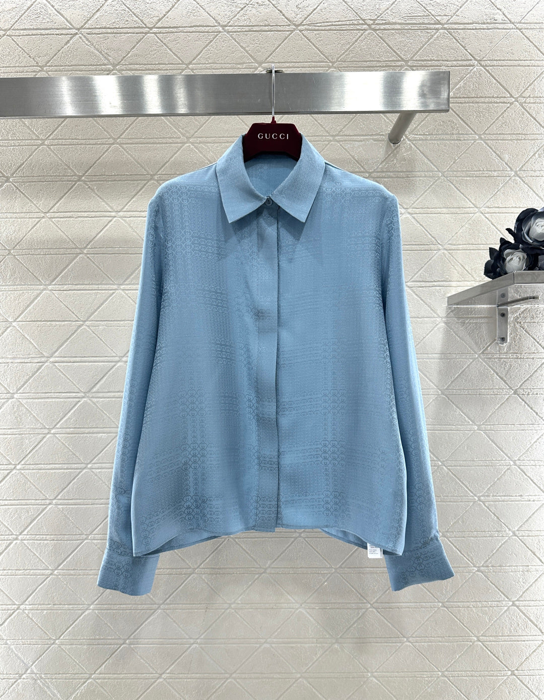 Jacquard Silk Blouse and Skirt Set