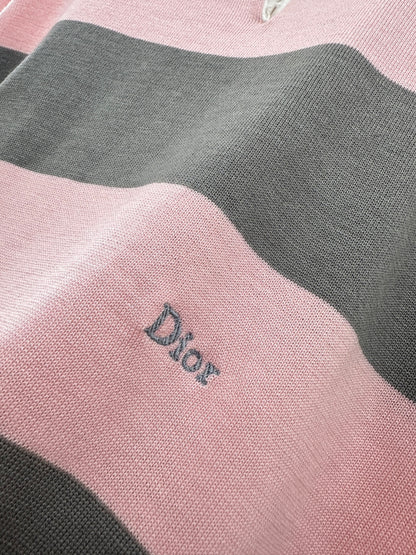 Striped Knit Polo Long Sleeve