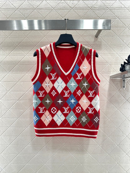 Embroidered Knit Vest