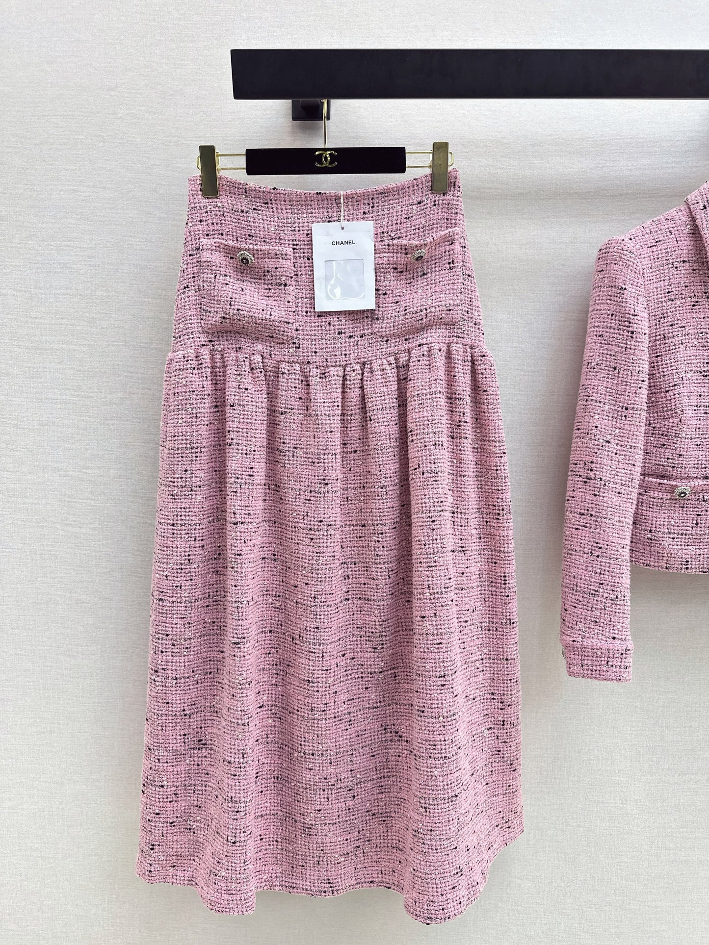 High-Waisted Pleated Long Skirt