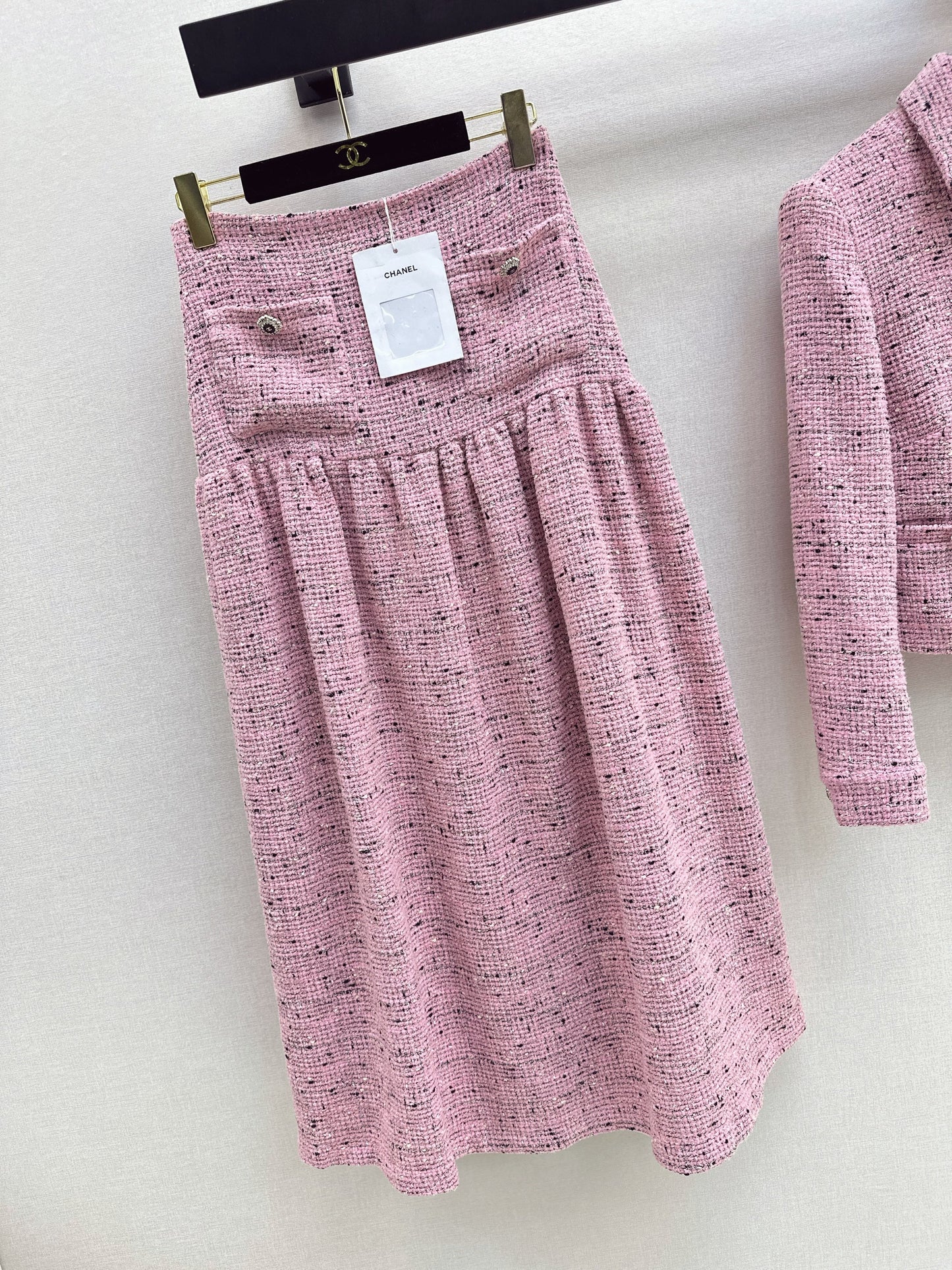 High-Waisted Pleated Long Skirt