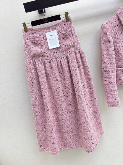 High-Waisted Pleated Long Skirt
