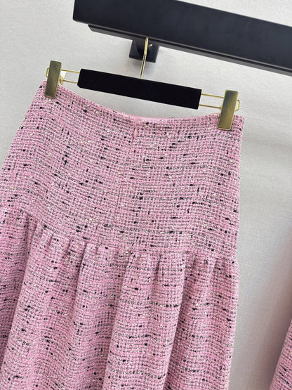 High-Waisted Pleated Long Skirt