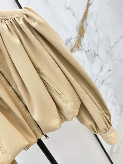 Stand-up collar cropped jacket
