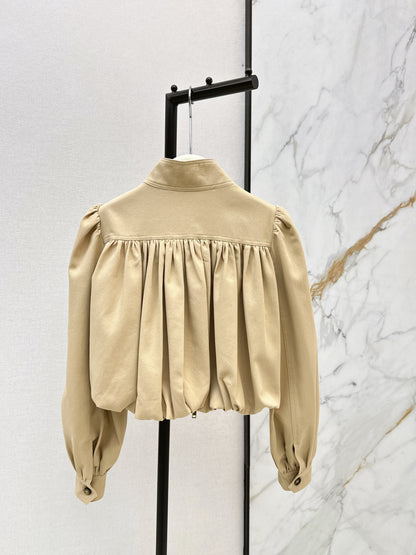 Stand-up collar cropped jacket