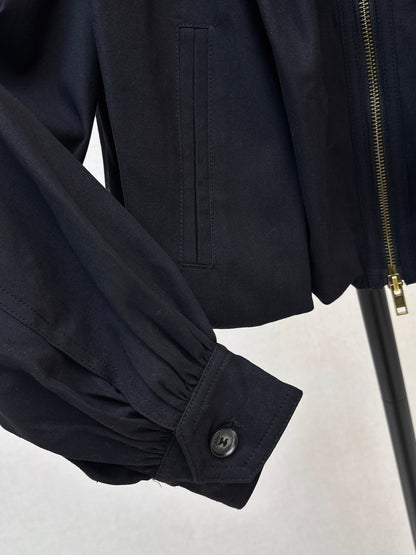 Stand-up collar cropped jacket
