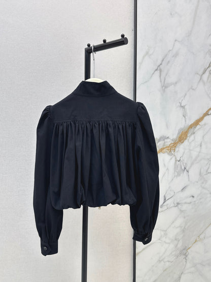 Stand-up collar cropped jacket