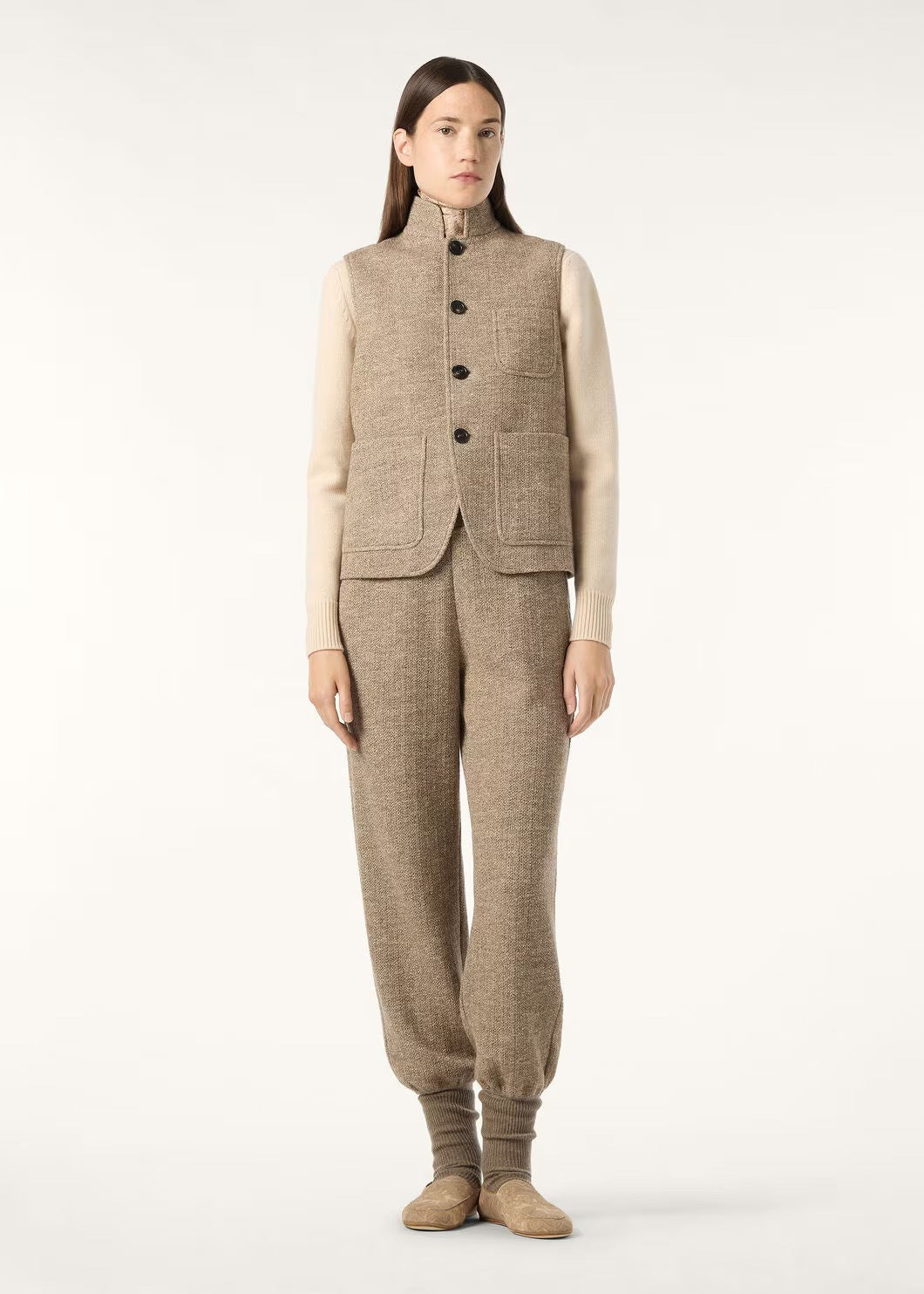 Elastic Waist Tapered Leg Pants