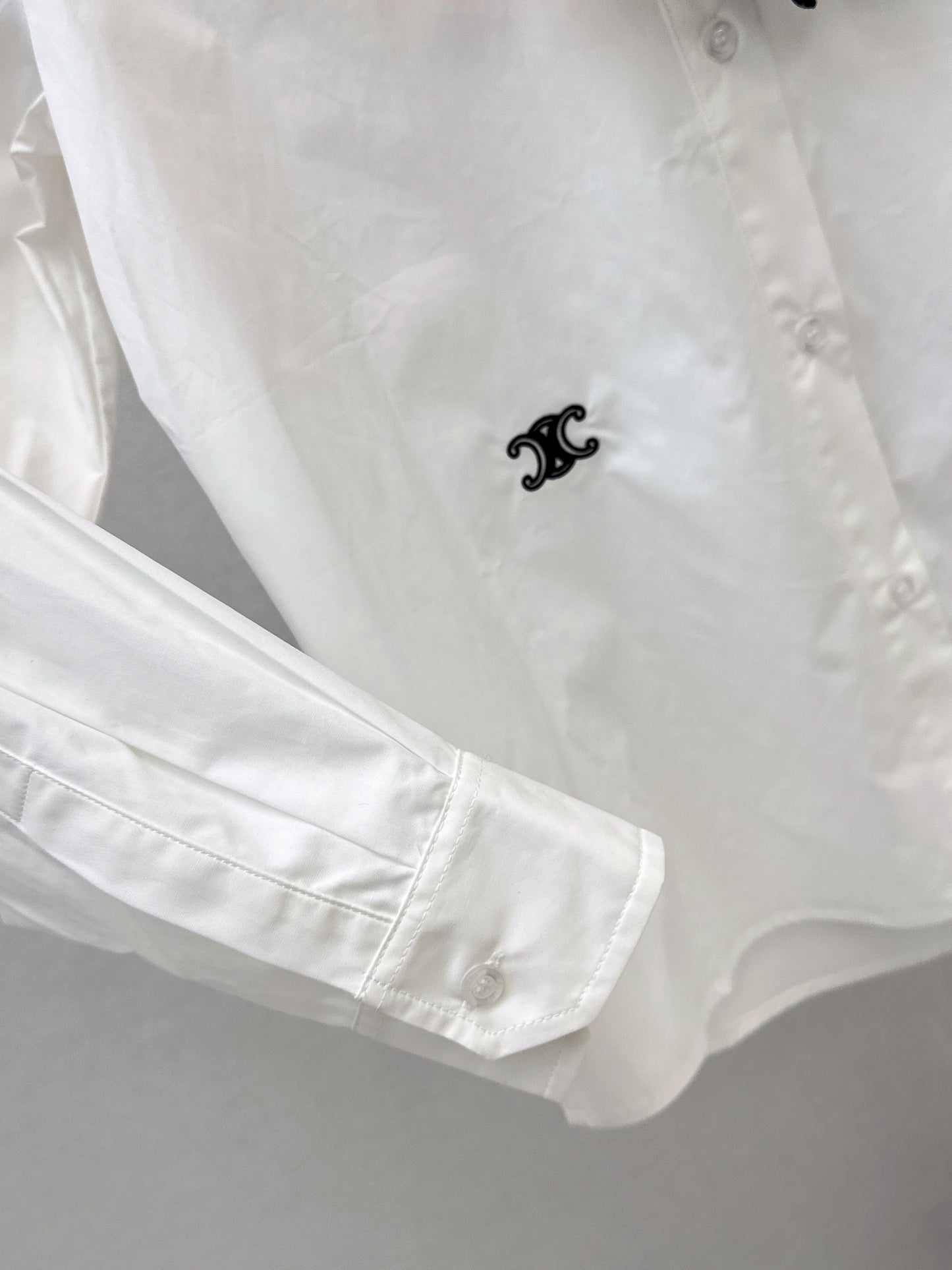 Silk scarf-embellished shirt