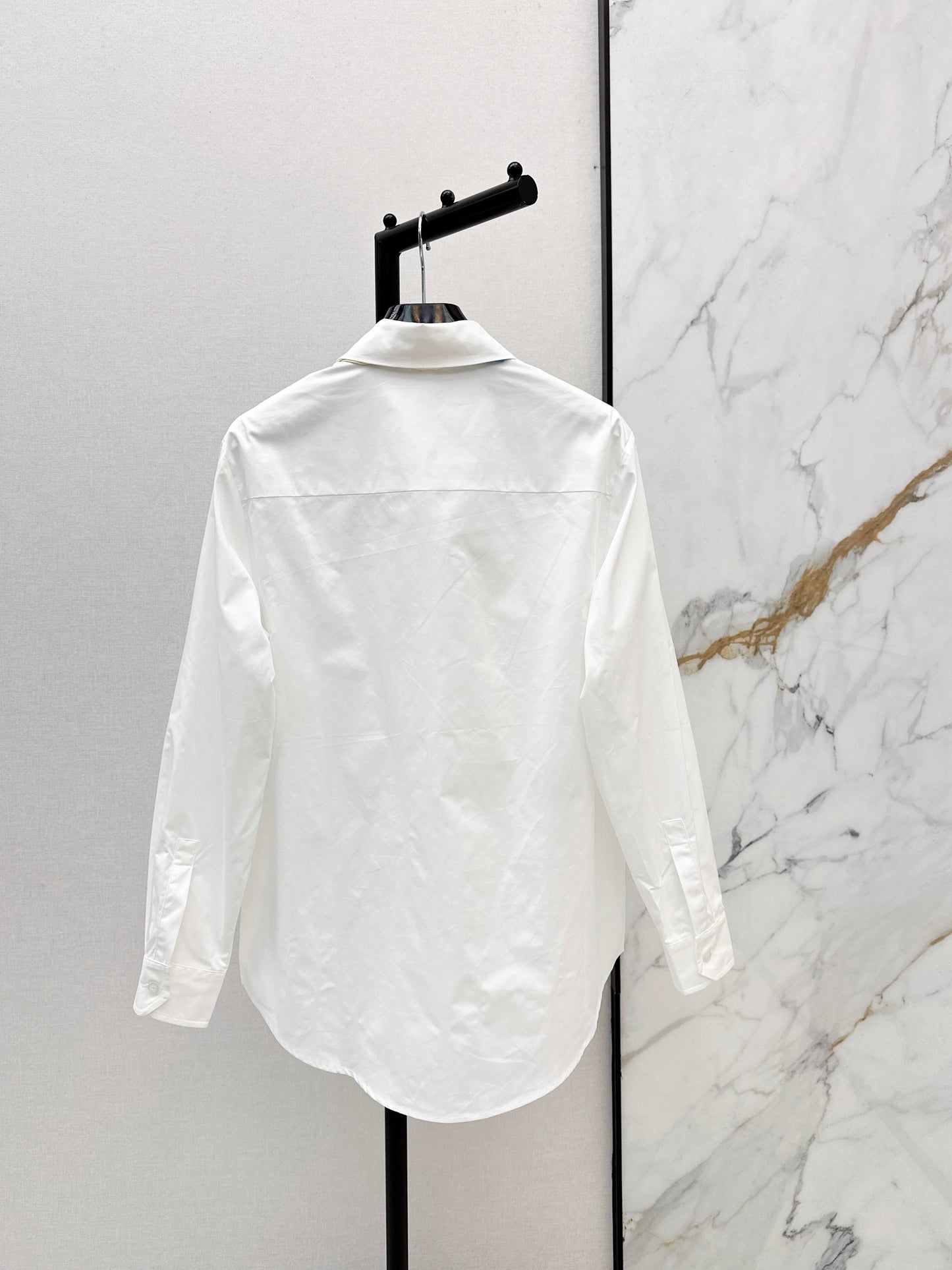 Silk scarf-embellished shirt