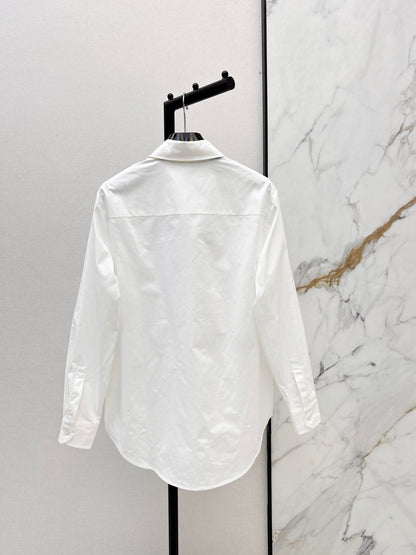 Silk scarf-embellished shirt