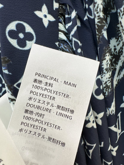 All-over monogram print midi skirt